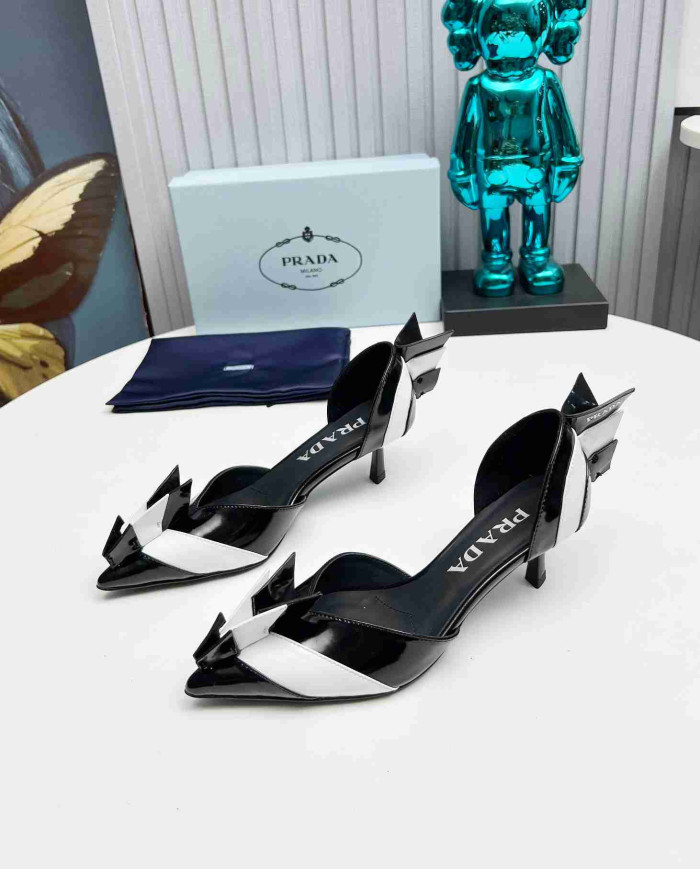 Prada Geometric Pointed Toe Heels