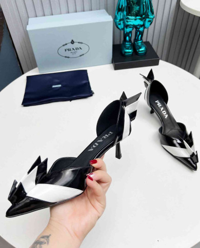 Prada Geometric Pointed Toe Heels