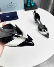 Prada Geometric Pointed Toe Heels