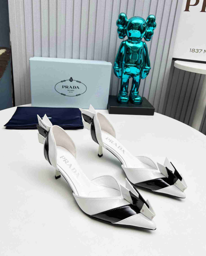 Prada Geometric Pointed Toe Heels
