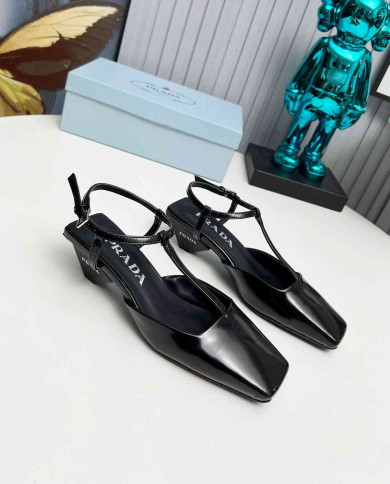 Prada Women's Square Toe T Strap shoes