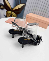 Miu Miu Rhinestone Pointed Toe Slingback shoes