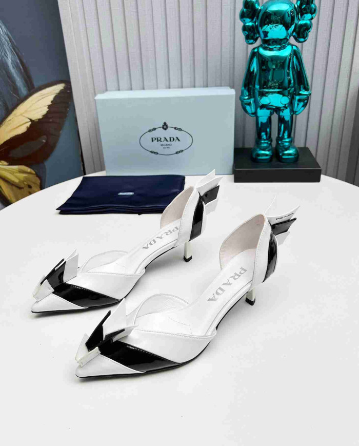 Prada Geometric Pointed Toe Heels