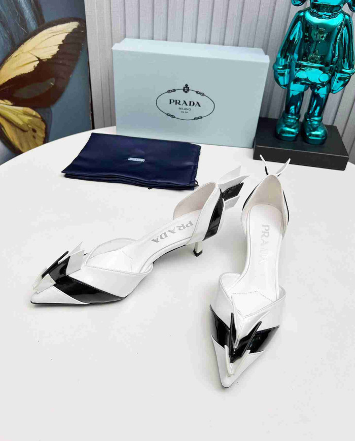 Prada Geometric Pointed Toe Heels