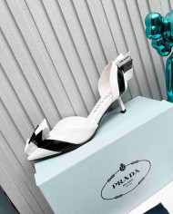 Prada Geometric Pointed Toe Heels