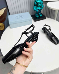 Prada Women's Square Toe T Strap shoes