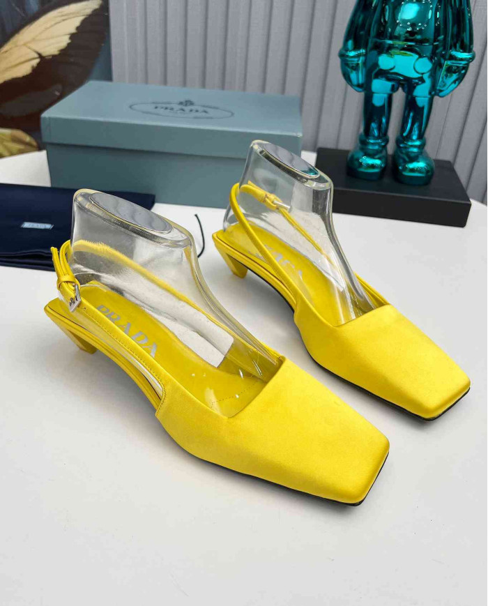 Prada Women's Square Toe Slingback shoes