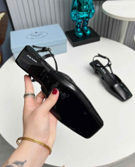 Prada Women's Square Toe T Strap shoes