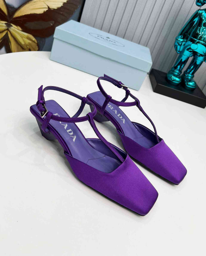 Prada Women's Square Toe T Strap shoes