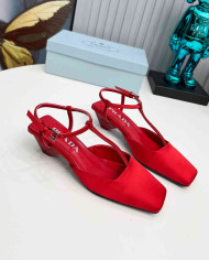 Prada Women's Square Toe T Strap shoes