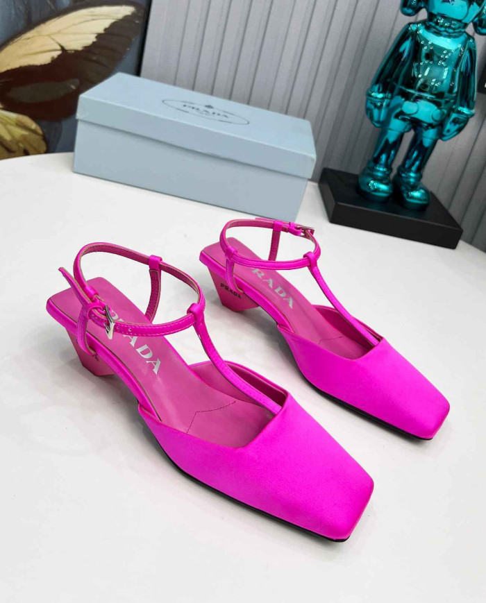 Prada Women's Square Toe T Strap shoes