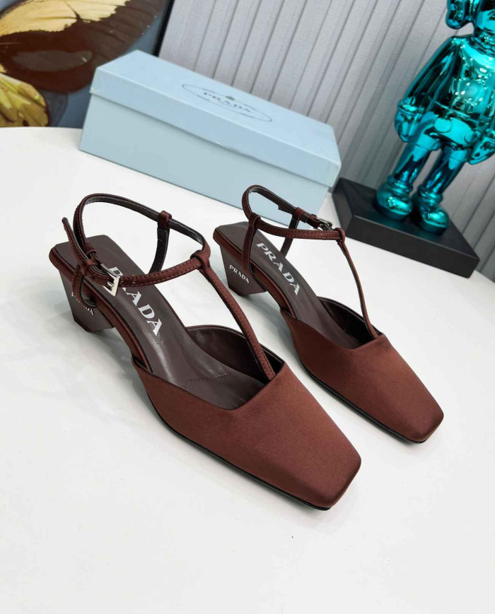 Prada Women's Square Toe T Strap shoes