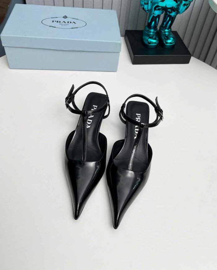 Prada Women's Pointed Toe T Strap shoes