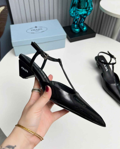 Prada Women's Pointed Toe T Strap shoes