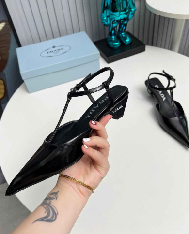 Prada Women's Pointed Toe T Strap shoes