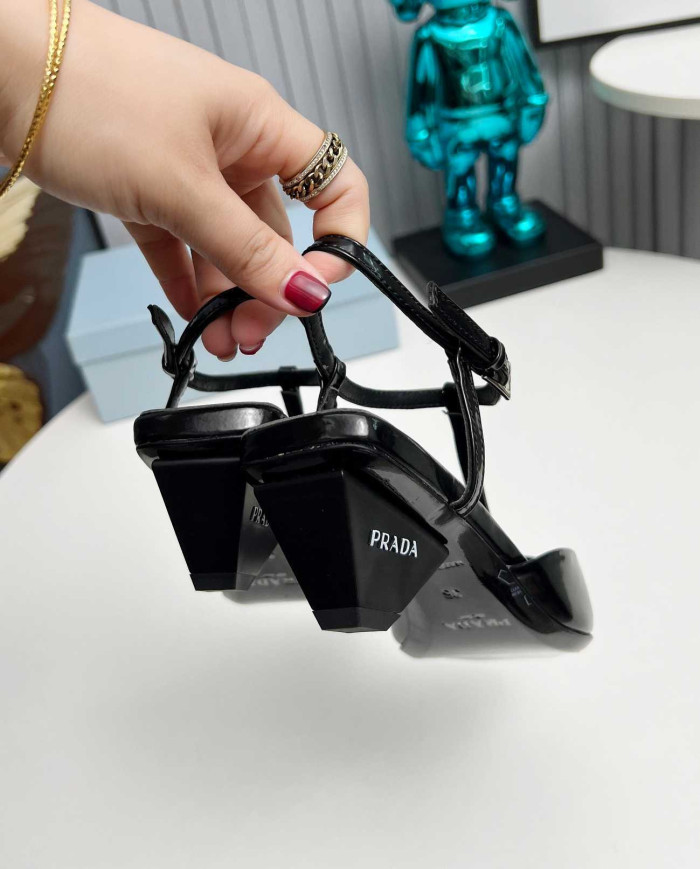 Prada Women's Pointed Toe T Strap shoes