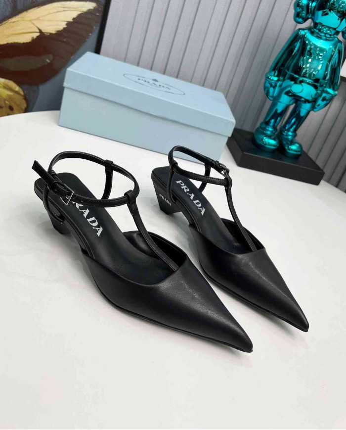 Prada Women's Pointed Toe T Strap shoes