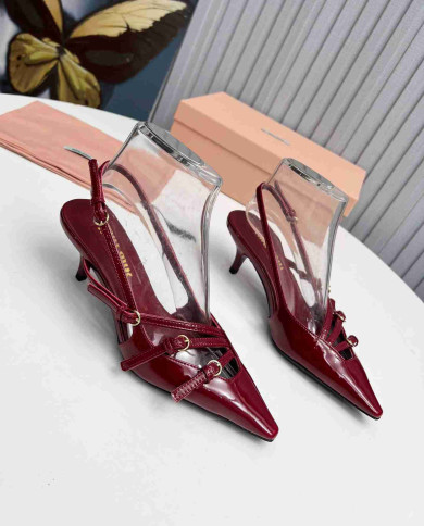 Miu Miu Women's Pointed Multi Strap Slingback Sandals