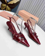 Miu Miu Women's Pointed Multi Strap Slingback Sandals