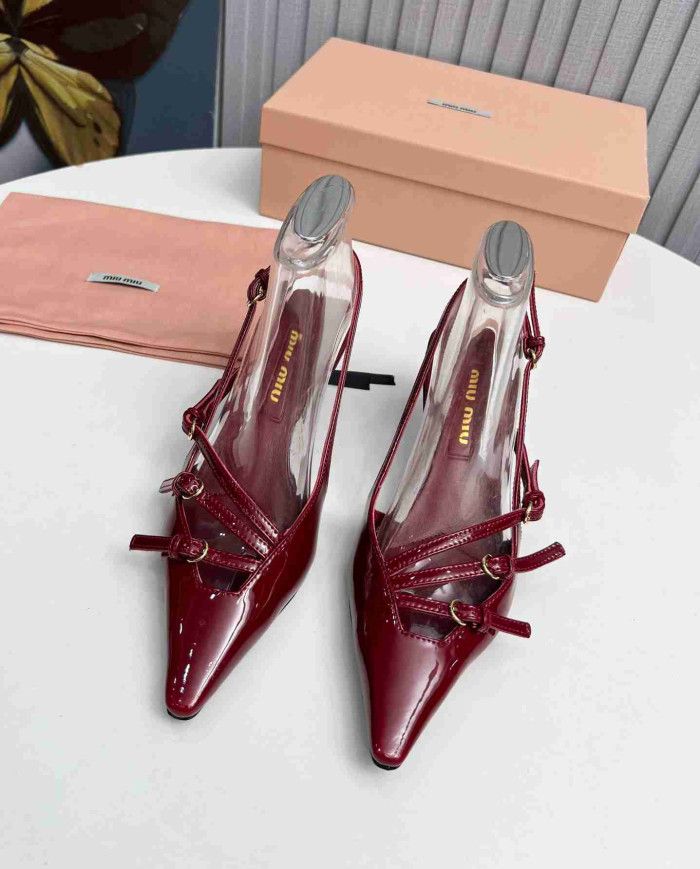 Miu Miu Women's Pointed Multi Strap Slingback Sandals