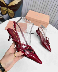 Miu Miu Women's Pointed Multi Strap Slingback Sandals