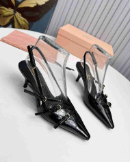 Miu Miu Women's Pointed Multi Strap Slingback Sandals