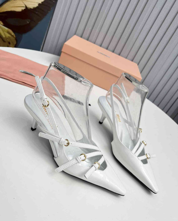 Miu Miu Women's Pointed Multi Strap Slingback Sandals