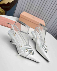 Miu Miu Women's Pointed Multi Strap Slingback Sandals
