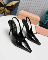 Miu Miu Women's Pointed Toe Bow Stiletto Slingback Pumps