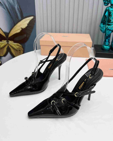 Miu Miu Women's Pointed Toe Multi Strap Stiletto Slingback Pumps