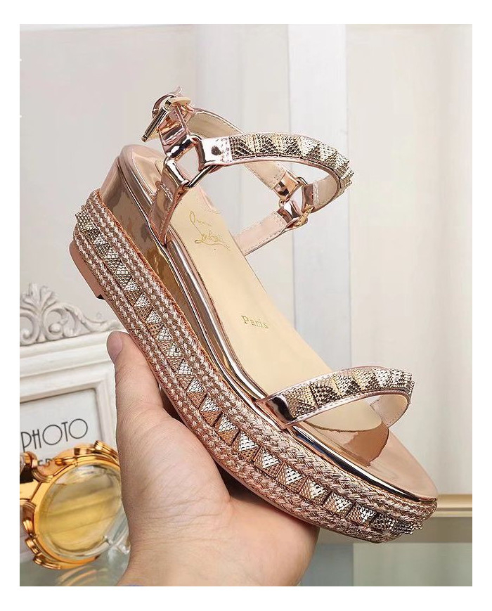Christian Louboutin Women's Studded Platform Wedge Sandals