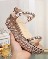 Christian Louboutin Women's Studded Platform Wedge Sandals