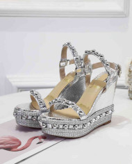 Christian Louboutin Women's Studded Platform Wedge Sandals
