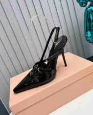 Miu Miu Women's Pointed Toe Multi Strap Stiletto Slingback Pumps