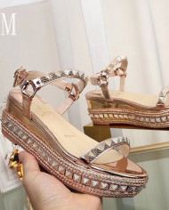 Christian Louboutin Women's Studded Platform Wedge Sandals