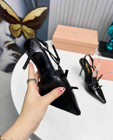 Miu Miu Women's Pointed Toe Multi Strap Stiletto Slingback Pumps