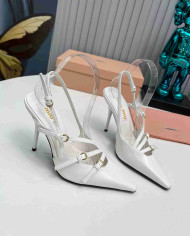 Miu Miu Women's Pointed Toe Multi Strap Stiletto Slingback Pumps