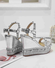 Christian Louboutin Women's Studded Platform Wedge Sandals