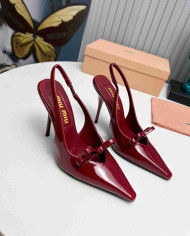 Miu Miu Women's Pointed Toe Bow Stiletto Slingback Pumps
