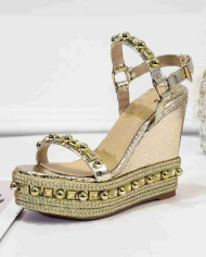 Christian Louboutin Women's Studded Platform Wedge Sandals