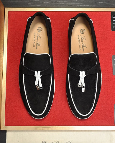 Lora Piana Couple style business loafers cowhide