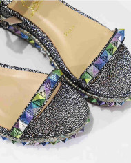 Christian Louboutin Women's Multi color Studded Platform Wedge