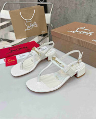 Christian Louboutin Women's Square Toe Chain T Strap sandals