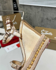Christian Louboutin Pyraclou Studded Espadrille Wedge Sandals