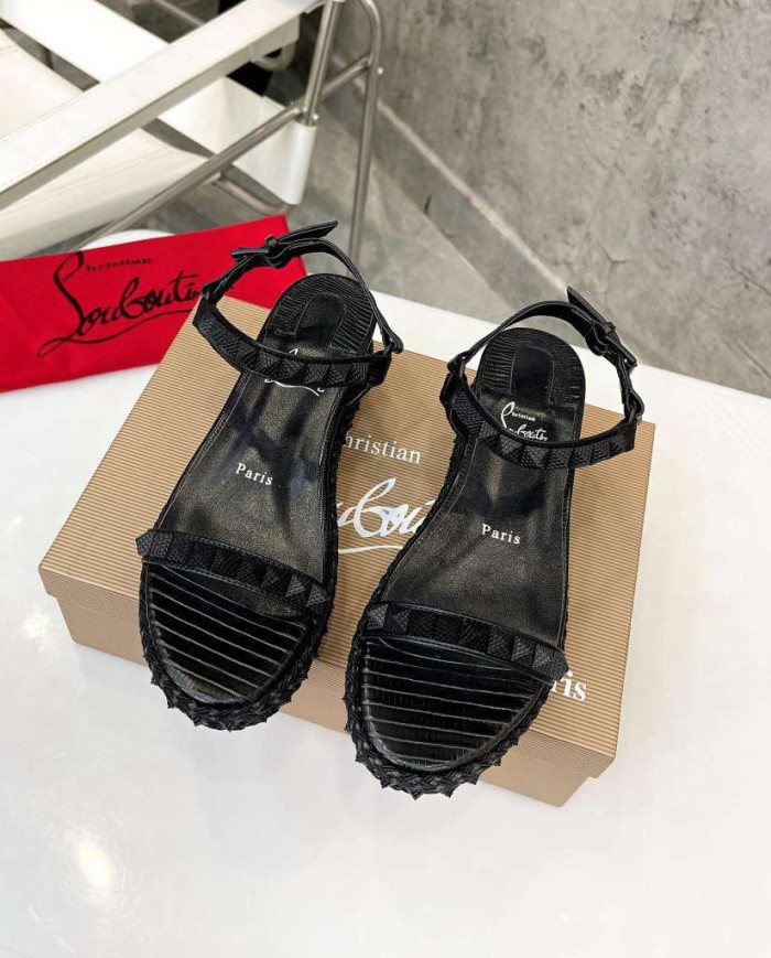 Christian Louboutin Studded Wedge Sandals
