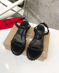 Christian Louboutin Studded Wedge Sandals