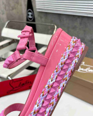 Christian Louboutin Studded Espadrille Wedge Sandals