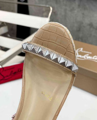 Christian Louboutin Studded Espadrille Wedge Sandals