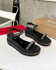 Christian Louboutin Studded Wedge Sandals