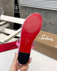 Christian Louboutin Studded Espadrille Wedge Sandals